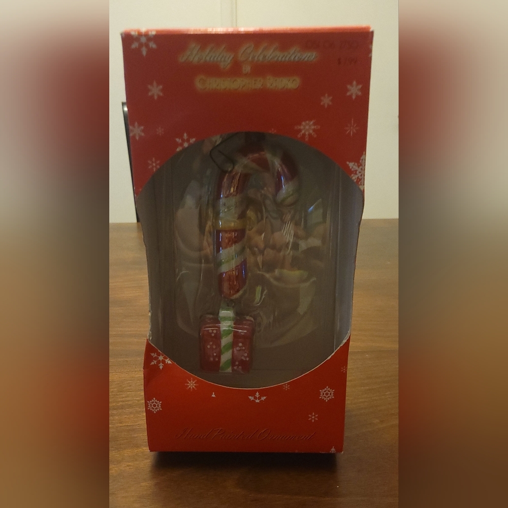Vintage 2005 Holiday Celebration Christopher Radko Ceramic Candy Cane Ornament - Picture 2 of 8